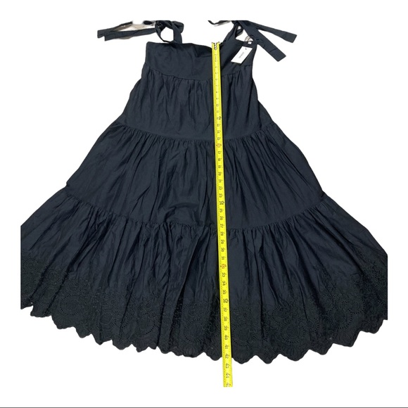 NWT JASON WU Black Tiered Shoulder Tie Maxi Dress Embroidered Size XL - Picture 11 of 16